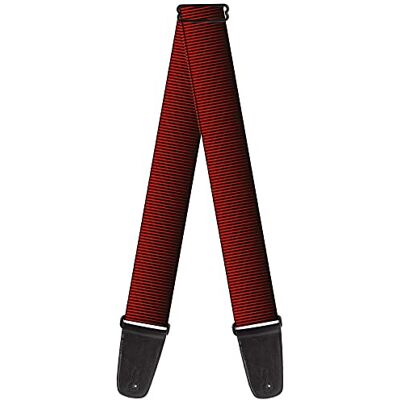 Buckle-Down GS-W32205 Gitaarband Verticale Strepen Overgang Zwart Rood 2 Inch Breed Buckle-Down GS-W32205 Gitaarband Verticale Strepen Overgang Zwart Rood 2 Inch Breed