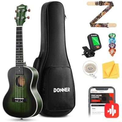 Donner DUC-200 Ukulele Concert Size Fles Groen Donner DUC-200 Ukulele Concert Size Fles Groen