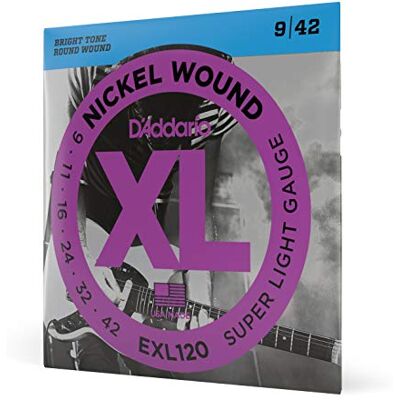D'Addario XL Nickel EXL120 Elektrische Gitaarsnaren Super Light 09-42 D'Addario XL Nickel EXL120 Elektrische Gitaarsnaren Super Light 09-42