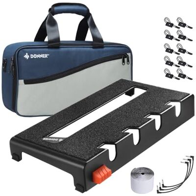 Donner DB-S100 Gitaarpedaal board case aluminium effectboard pedaalboard met waterdichte rugzaktas inclusief klittenbandsluiting met plakband en voedingmontageapparaat, 36,7 x 19,1 x 5,2 cm Donner DB-S100 Gitaarpedaal board case aluminium effectboard pedaalboard met waterdichte rugzaktas inclusief klittenbandsluiting met plakband en voedingmontageapparaat, 36,7 x 19,1 x 5,2 cm