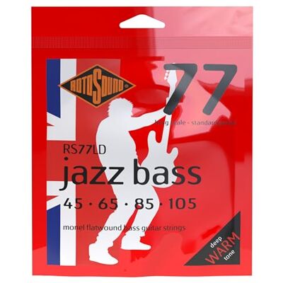 Rotosound Snaren voor Elektrische Bas JAZZ 77 MONEL FLATWOUND 4-Snaren RS77LD FLATW Standard 45-105 Rotosound Snaren voor Elektrische Bas JAZZ 77 MONEL FLATWOUND 4-Snaren RS77LD FLATW Standard 45-105