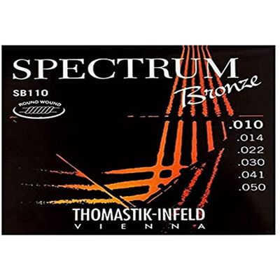 Thomastik-Infeld Thomastik Snaren voor akoestische gitaar Spectrum Bronze Series nikkelvrije set SB110 extra light .010-.050 Thomastik-Infeld Thomastik Snaren voor akoestische gitaar Spectrum Bronze Series nikkelvrije set SB110 extra light .010-.050