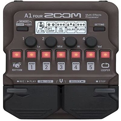 Zoom A1 FOUR multi-effectpedaal voor akoestische instrumenten – Ideaal voor gitaar, saxofoon, viool, met looper, drummachine en meer dan 80 effecten Zoom A1 FOUR multi-effectpedaal voor akoestische instrumenten – Ideaal voor gitaar, saxofoon, viool, met looper, drummachine en meer dan 80 effecten