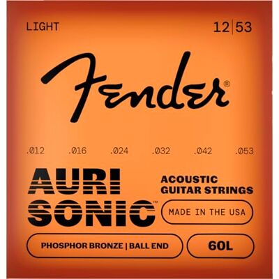 Fender Phosphor Bronze akoestische gitaarsnaren bal 60 L eindlicht 12-53 Fender Phosphor Bronze akoestische gitaarsnaren bal 60 L eindlicht 12-53