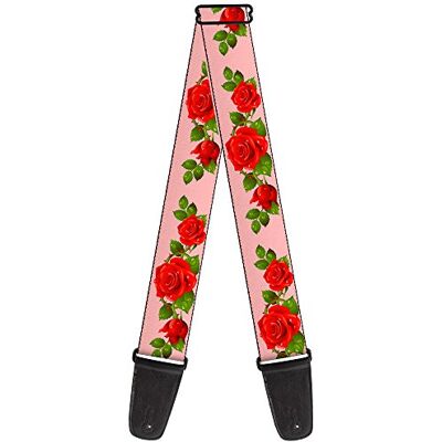Buckle-Down gs-w31854 "Rose Trio/Bladeren Pink" Gitaar Strap Buckle-Down gs-w31854 "Rose Trio/Bladeren Pink" Gitaar Strap