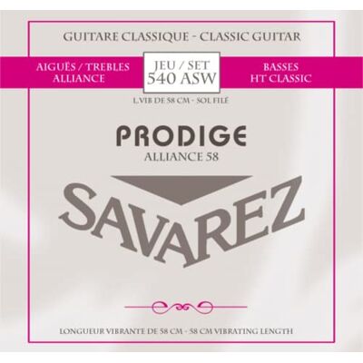 Savarez Klassieke gitaarsnaren Prodige 38 1/8-3/4 maat 3/4-7/8 Carbon Gw 540ASW Savarez Klassieke gitaarsnaren Prodige 38 1/8-3/4 maat 3/4-7/8 Carbon Gw 540ASW