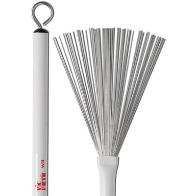 Vic Firth Jazz staalborstel intrekbaar draad van zware dikte witte kunststof handgreep Vic Firth Jazz staalborstel intrekbaar draad van zware dikte witte kunststof handgreep