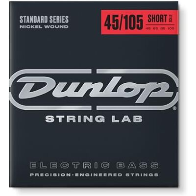 Dunlop bas nikkel omsponnen DBN45105S bassnarenset 4 snaren midden .045 .105 inch korte schil Dunlop bas nikkel omsponnen DBN45105S bassnarenset 4 snaren midden .045 .105 inch korte schil