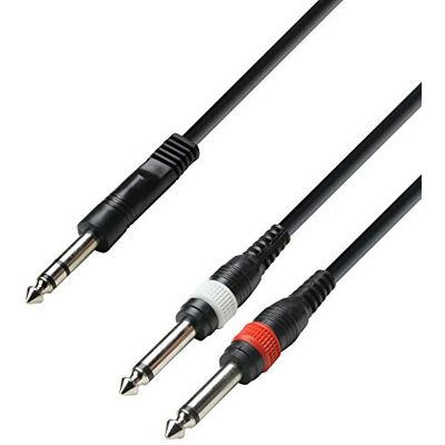 Adam Hall 3 STAR YVPP 0300 Y-kabel REAN 2 x jack TS naar jack TRS 3 m Adam Hall 3 STAR YVPP 0300 Y-kabel REAN 2 x jack TS naar jack TRS 3 m