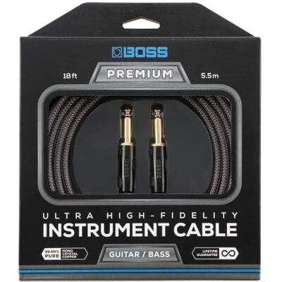 Boss BIC-P18 Instrumentkabel met rechte 1/4-inch connectoren – 18ft / 5.5m Boss BIC-P18 Instrumentkabel met rechte 1/4-inch connectoren – 18ft / 5.5m