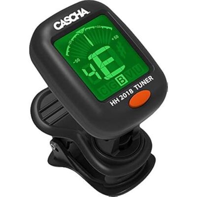 CASCHA Stemapparaat voor gitaar, ukelele, bas, viool, digitale stem, clip-on gitaartuner, zwart CASCHA Stemapparaat voor gitaar, ukelele, bas, viool, digitale stem, clip-on gitaartuner, zwart