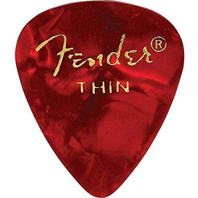 Fender 351 Shape Premium plectrums Rode Moto Dun Verpakking van 12 stuks Fender 351 Shape Premium plectrums Rode Moto Dun Verpakking van 12 stuks