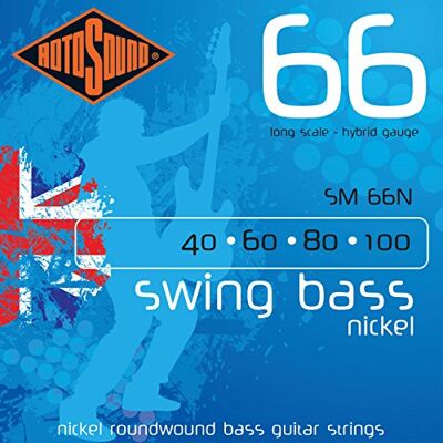 Rotosound Snaren voor Elektrische Bas SWING 66 NICKEL ROUNDWOUND 4-Snaren SM66N Nickel Hybrid 40-100 Rotosound Snaren voor Elektrische Bas SWING 66 NICKEL ROUNDWOUND 4-Snaren SM66N Nickel Hybrid 40-100