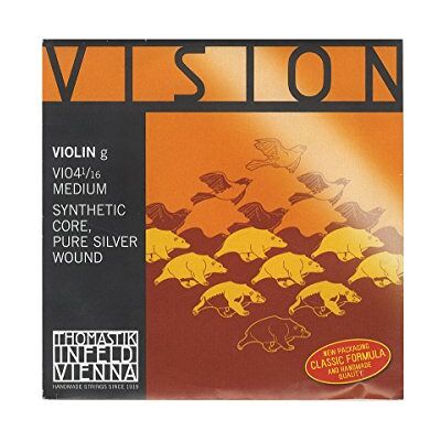 Thomastik-Infeld Thomastik Enkele snaar voor Viool 1/16 Vision G-string synthetische kern, puur zilver omwonden, medium Thomastik-Infeld Thomastik Enkele snaar voor Viool 1/16 Vision G-string synthetische kern, puur zilver omwonden, medium