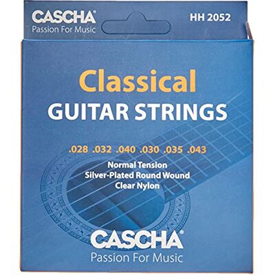 CASCHA Premium gitaarsnarenset I nylon snaren voor klassieke en concert-gitaren I zeer goede geluidskwaliteit & lange levensduur I hoogwaardige 6-snarenset I klassieke nylon gitaarsnaren 6 stuks CASCHA Premium gitaarsnarenset I nylon snaren voor klassieke en concert-gitaren I zeer goede geluidskwaliteit & lange levensduur I hoogwaardige 6-snarenset I klassieke nylon gitaarsnaren 6 stuks