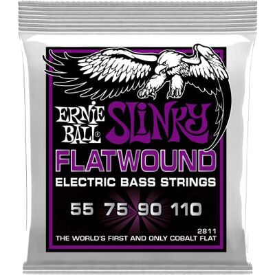 Ernie Ball Power Slinky Flatwound snaren voor elektrische basgitaar 55-110 gauge Ernie Ball Power Slinky Flatwound snaren voor elektrische basgitaar 55-110 gauge