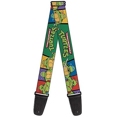 Buckle-Down Teenage Mutant Ninja Turtles Ninja Turtles Group Pose3 TMNT logo groen meerkleurig, 5,1 cm brede gitaarband (GS-WNT022) Buckle-Down Teenage Mutant Ninja Turtles Ninja Turtles Group Pose3 TMNT logo groen meerkleurig, 5,1 cm brede gitaarband (GS-WNT022)