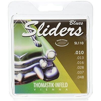 Thomastik-Infeld Thomastik 676897 snaren voor elektrische gitaar Sliders Blues Series, set SL110 Medium Light .010-.048w Thomastik-Infeld Thomastik 676897 snaren voor elektrische gitaar Sliders Blues Series, set SL110 Medium Light .010-.048w