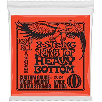 Ernie Ball Skinny Top Heavy Bottom Slinky 8-String Electric Guitar Strings 9-80 Gauge Ernie Ball Skinny Top Heavy Bottom Slinky 8-String Electric Guitar Strings 9-80 Gauge