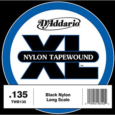 D'Addario TWB135 Enkele snaar voor basgitaar, met nylon band omwoeld, .135 D'Addario TWB135 Enkele snaar voor basgitaar, met nylon band omwoeld, .135