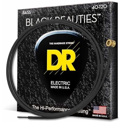 DR Strings DR B EXBK BKB5-40 Extra Black Beauties snaren voor 5-snarige bas, 40-120 DR Strings DR B EXBK BKB5-40 Extra Black Beauties snaren voor 5-snarige bas, 40-120