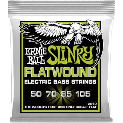 Ernie Ball Regular Slinky Flatwound Electric Bass Strings 50-105 Gauge Ernie Ball Regular Slinky Flatwound Electric Bass Strings 50-105 Gauge