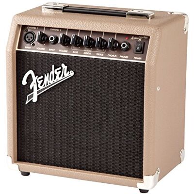 Fender Acoustasonic 15 Gitaarversterker Akoestisch & Mic, 15W Draagbare oefenversterker, microfooningang, ingebouwd chorus-effect, akoestisch-elektrische gitaar, thuisgebruik Fender Acoustasonic 15 Gitaarversterker Akoestisch & Mic, 15W Draagbare oefenversterker, microfooningang, ingebouwd chorus-effect, akoestisch-elektrische gitaar, thuisgebruik