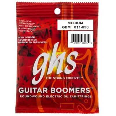 GHS Strings GHS GBM Boomers Snarenset voor elektrische gitaar Medium 11-50 GHS Strings GHS GBM Boomers Snarenset voor elektrische gitaar Medium 11-50