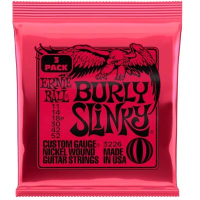 Ernie Ball Burly Slinky Nickel Wound snaren voor elektrische gitaar, set van 3, 11-52 gauge Ernie Ball Burly Slinky Nickel Wound snaren voor elektrische gitaar, set van 3, 11-52 gauge