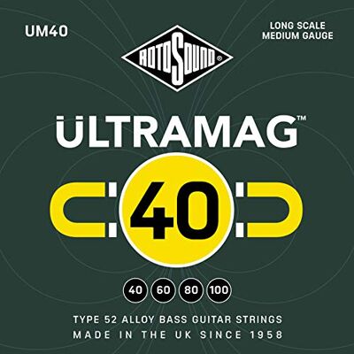Rotosound Snaren voor Elektrische Bas ULTRAMAG 52 ALLOY ROUNDWOUND 4-Snaren UM40 Medium 40-100 Rotosound Snaren voor Elektrische Bas ULTRAMAG 52 ALLOY ROUNDWOUND 4-Snaren UM40 Medium 40-100