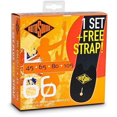 Rotosound RS 66 LD Value Pack snarenset 45-105 voor E-Bass met riem Rotosound RS 66 LD Value Pack snarenset 45-105 voor E-Bass met riem