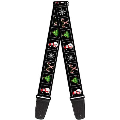 Buckle-Down GS-W35532 "Christmas Blocks Zwart/Wit/Multi Color" Gitaarband Buckle-Down GS-W35532 "Christmas Blocks Zwart/Wit/Multi Color" Gitaarband