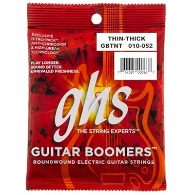 GHS Strings GHS BOOMERS String Set Voor Elektrische Gitaar GB-TNT Dik & Dun 010/052 GHS Strings GHS BOOMERS String Set Voor Elektrische Gitaar GB-TNT Dik & Dun 010/052