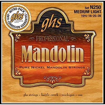 GHS Strings GHS MANDOLIN Zuiver nikkel snarenset N250 middelzwaar GHS Strings GHS MANDOLIN Zuiver nikkel snarenset N250 middelzwaar