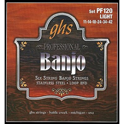 GHS Strings GHS PF120 Banjo Light snaren, set van 6 GHS Strings GHS PF120 Banjo Light snaren, set van 6