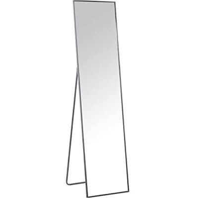 DRW Staande spiegel met metalen frame in zilver, 37 x 4 x 150 cm DRW Staande spiegel met metalen frame in zilver, 37 x 4 x 150 cm