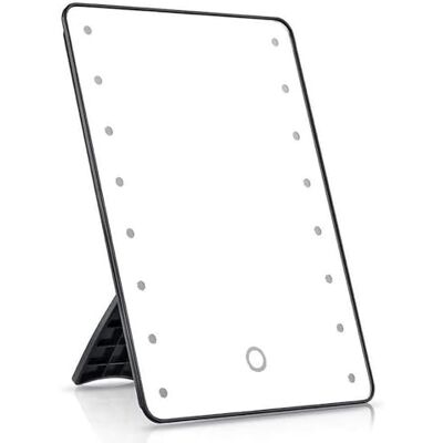 DRW Verstelbare badkamerspiegel met variabele LED-verlichting, acryl, zwart, 26,9 x 4,8 x 23,3 cm DRW Verstelbare badkamerspiegel met variabele LED-verlichting, acryl, zwart, 26,9 x 4,8 x 23,3 cm