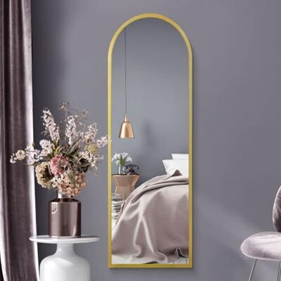 MirrorOutlet Volledige lengte gouden grote hoge gebogen metalen moderne wandspiegel: 160 x 53 cm geschikt voor slaapkamer, woonkamer, kleedkamer en woonruimtes. MirrorOutlet Volledige lengte gouden grote hoge gebogen metalen moderne wandspiegel: 160 x 53 cm geschikt voor slaapkamer, woonkamer, kleedkamer en woonruimtes.