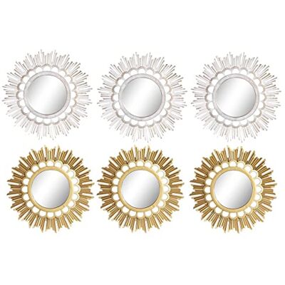 DKD Home Decor Spiegel Set - 2 Wandspiegels - 25x2x25 cm DKD Home Decor Spiegel Set - 2 Wandspiegels - 25x2x25 cm