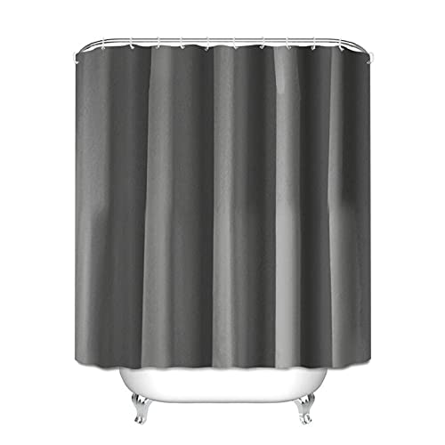 GLOYETIS Badkamer gordijnen, douchegordijnen Polyester douchegordijn, effen kleur badkamer douchegordijn doek douchegordijn met haak douchegordijn (kleur: bruin, maat: 180 * 180cm) ( Color : Grey , Size : 80*1