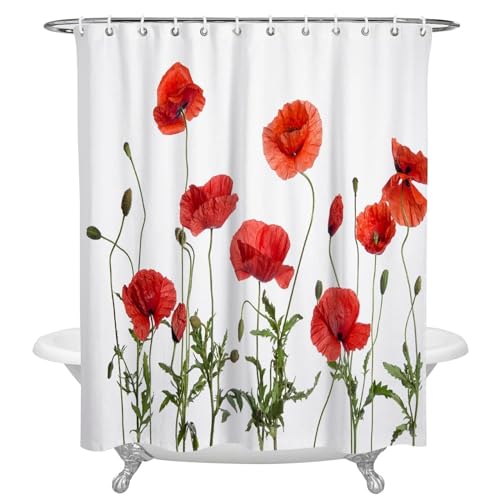 YININGDIANZI Douchegordijn Rode Maïs Poppy Douchegordijn Badkamer Decor Accessoire Gordijn