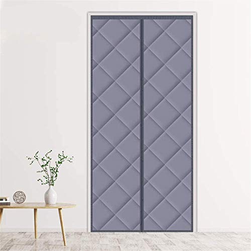 HXFAFA Winddicht thermo-deurgordijn, warmtewerend gordijn, magneet, 70 x 210 cm, geluidsisolerend effect, gemakkelijk te monteren, isolerend voor toegangsdeuren, garagedeuren, binnendeuren, grijs