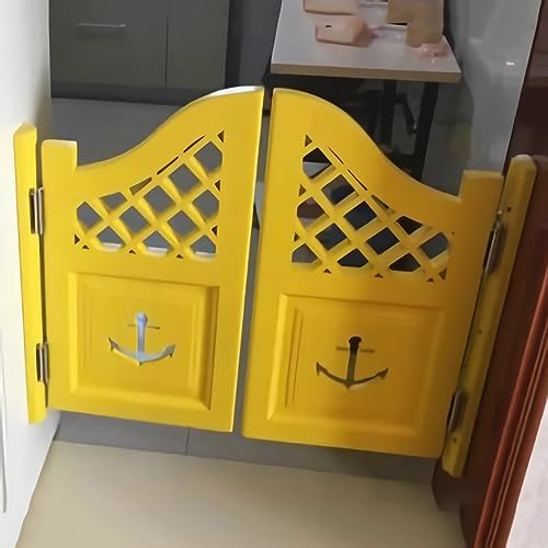 MegLob Sailor Bar -Deuren, Ankerdeuren, Gele Salondeuren, Cafédeuren Met Mariene Thema, Retro Interieur Houten Deuren, Opvouwbare Keukendecoratie Deuren, Ankercafédeuren,B,W80cm*H90cm