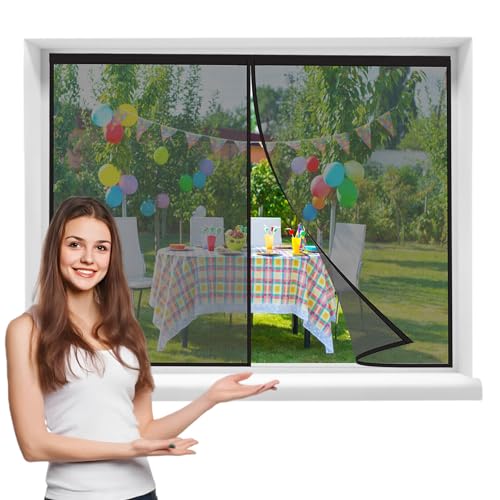 NOLLAM Magneet Windows,125x50cmWindows Stil, Past op alle Windows zoals schuifWindows, Franse Windows, Vele malen hergebruikt，zwart