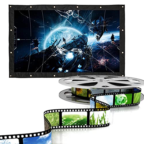 Bewinner 16: 9 Indoor Outdoor Projectielinnen Draagbaar 60/72/100/120/150 Inch Thuisbioscoop Filmprojectie Canvas Anti-rimpel Gordijn Videoprojectie Canvas voor Thuisbioscoop, Vergadering (150 inch)