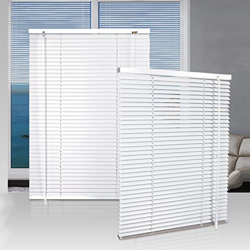 CABINE Venetiaanse Jaloezieën Witte Raam Blinds, 25 Mm Metalen Lat Alumihorizontale Jaloezieën Open/Sluiten/White/W70*H100Cm