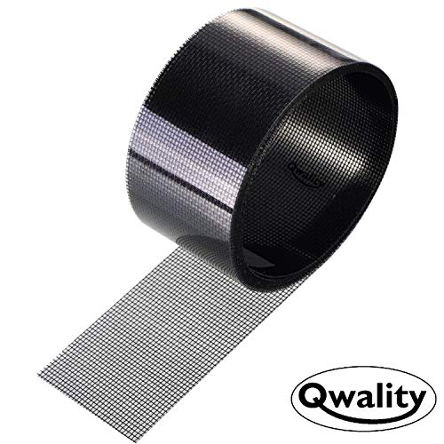 Qwality Hor Reparatie Tape – Plakkend Zwart- Eenvoudig uw hordeur, Plissé schuifpui hor of raamhor repareren – Horgaas reparatietape 4u