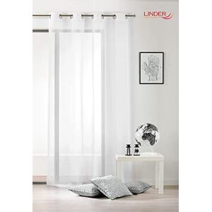 Linder 110/10/377AB Uni gordijn polyester transparant/wit 150 cm Linder 110/10/377AB Uni gordijn polyester transparant/wit 150 cm