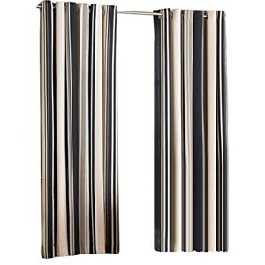 Essentials Broadway Moderne Gestreepte Oogverduisteringsgordijnen - Zwart 168cm B x 183cm H Essentials Broadway Moderne Gestreepte Oogverduisteringsgordijnen - Zwart 168cm B x 183cm H