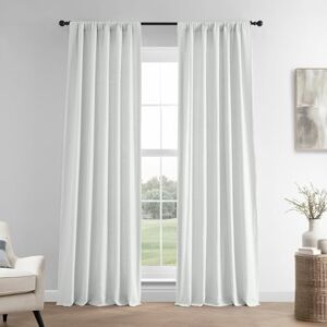 HPD Half Price Drapes Franse linnen gordijnen 244 cm lange kamer verduisterende gordijnen voor slaapkamer en woonkamer 127 x 224 cm (1 paneel), helder wit HPD Half Price Drapes Franse linnen gordijnen 244 cm lange kamer verduisterende gordijnen voor slaapkamer en woonkamer 127 x 224 cm (1 paneel), helder wit
